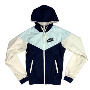 Nike‎ Windrunner Jacket Women's XS Blue White Lightweight Sportswear